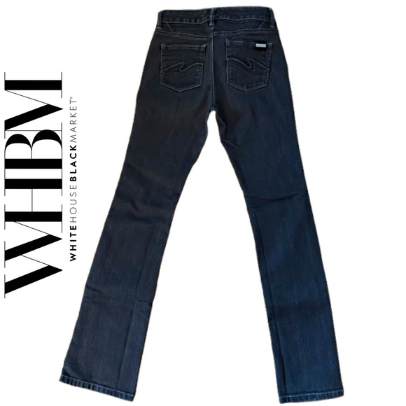 NEW White House Black Market Blanc Embroidered Black Bootcut Jeans - Size 0R - Picture 4 of 8